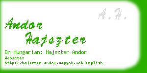 andor hajszter business card